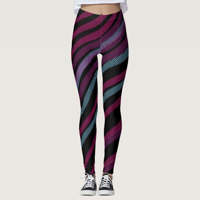 Polka Dot universell GYM läuft schwarz Leggings (Vorderseite)