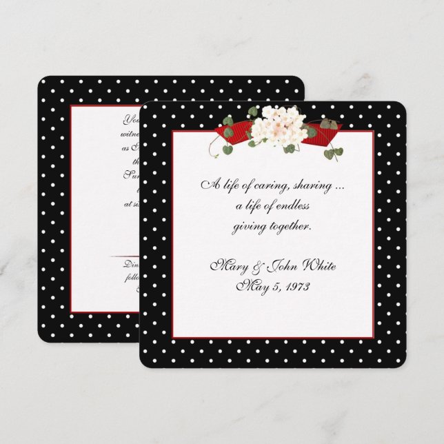Polka Dot Vow Renewal Zeremonie Einladung (Vorne/Hinten)