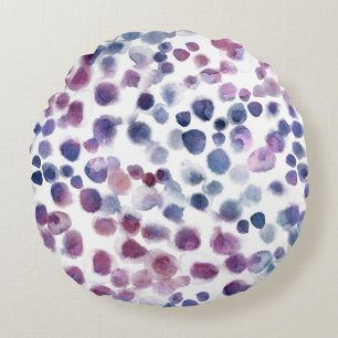 Polka Dot Wasserfarbe: Geometrisch Nahtlos. Rundes Kissen