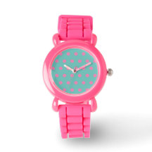 Polka Dot Watch (Aqua & Pink)