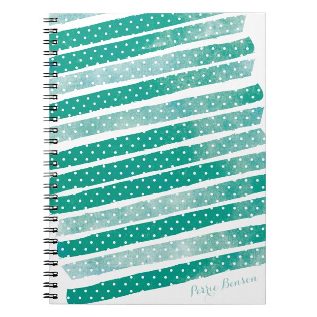 Polka Dot Watercolor Stripes Journal personnalisé (Devant)