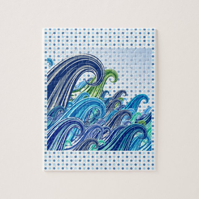 Polka Dot Waves of Blue (Vertikal)