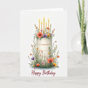 Polka Dot Wildflower-Torte-Karte Karte