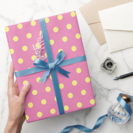 Polka Dot Wrapping Paper (rosa und weich gelb) Geschenkpapier