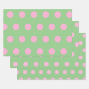 Polka Dot Wrapping Paper (Seite Grün & Pastell Pin Geschenkpapier Set