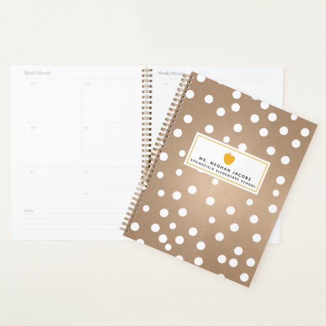 Polka Dot Yellow Apple Lehrer Planner Planer (Anzeige)