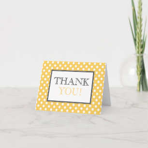 Polka Dot Yellow & White Dankeschön Karte