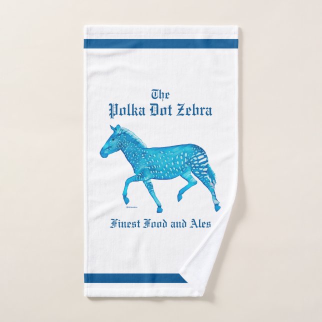 Polka Dot Zebra English Pub - Blue Handtuch (Handtuch)