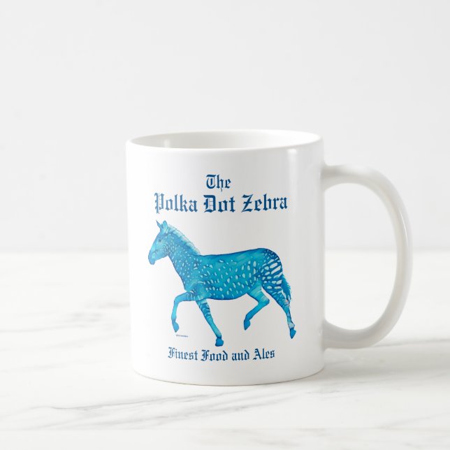 Polka Dot Zebra English Pub - Blue Kaffeetasse (Rechts)