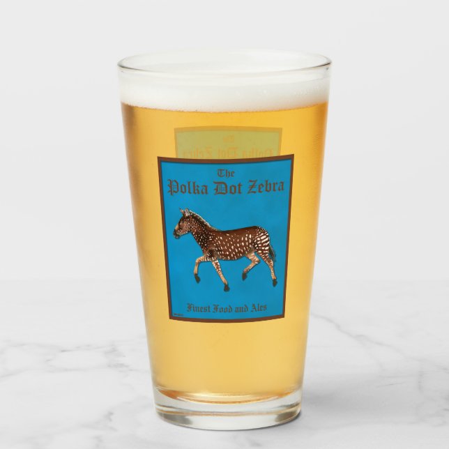 Polka Dot Zebra English Pub Glas (Vorne (Gefüllt))