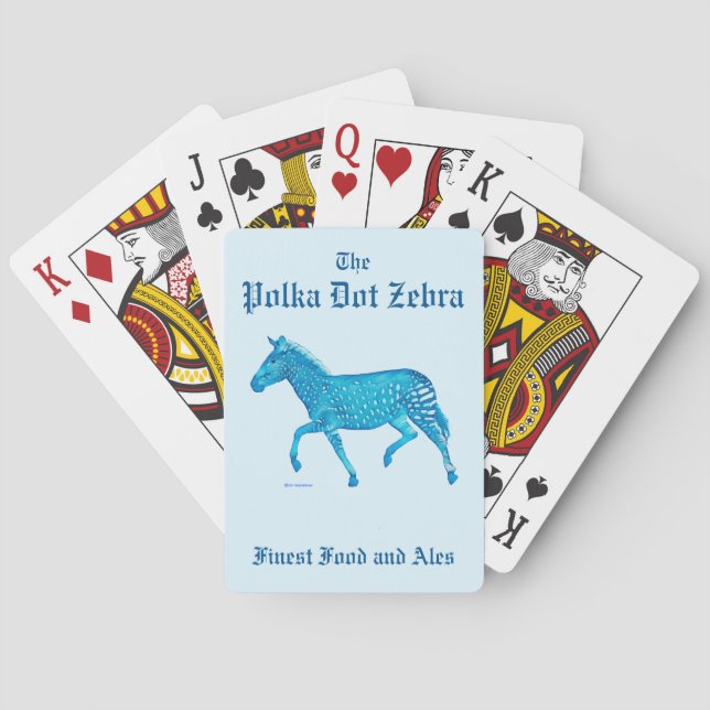 Polka Dot Zebra English Pub Spielkarten (Rückseite)
