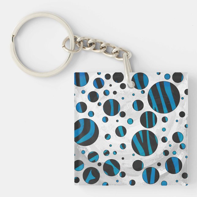 Polka Dot Zebra Motif noir et bleu (Devant)