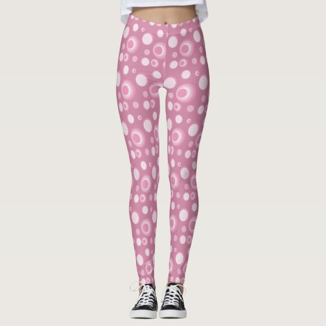 Polka-Dot-Zirkeln in Rosa Leggings (Vorderseite)
