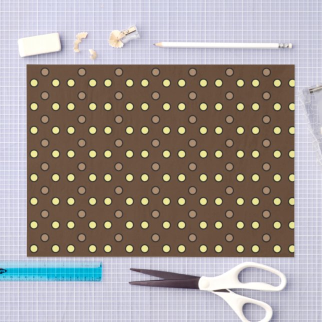 Polka dotiert braun gelb und beige seidenpapier (Handwerk)