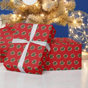 Polka dotiert Gold und rotes Muster chic Geschenk Geschenkpapier