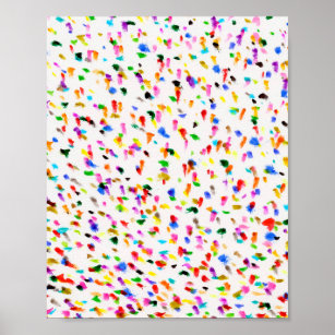 Polka Dots Abstraktes Regenbogen-Muster Poster