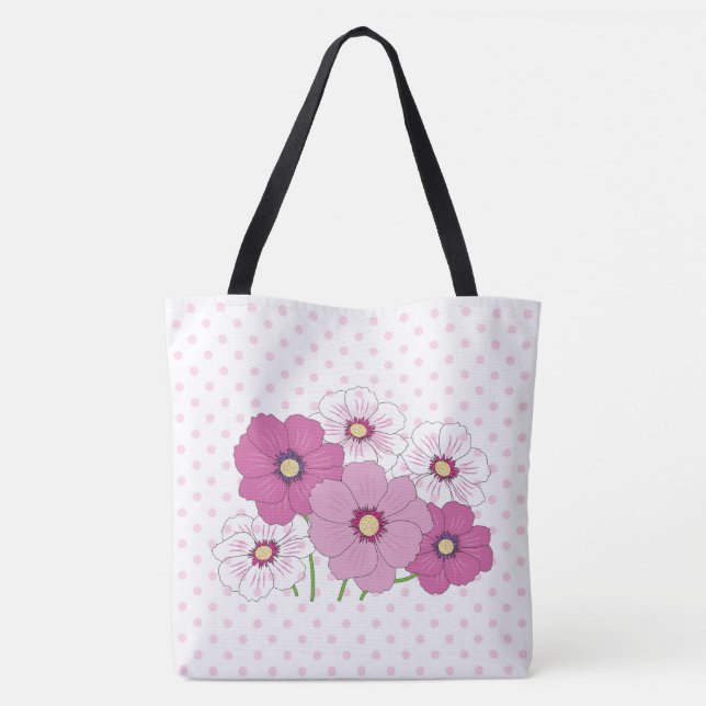 Polka Dots and Blume Tasche (Rückseite)