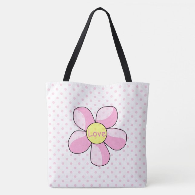 Polka Dots and Blume Tasche (Rückseite)