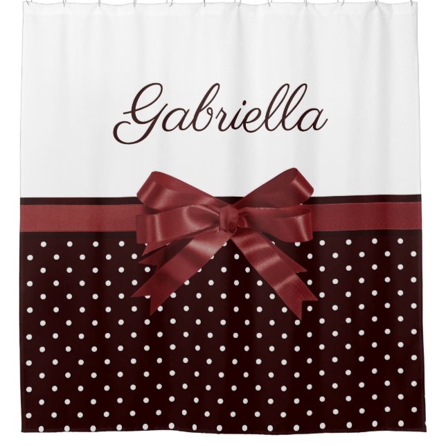 Polka Dots and Bow Duschvorhang (Vorderseite)