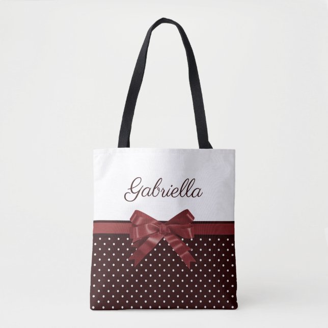 Polka Dots and Bow Tasche (Vorderseite)