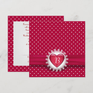Polka Dots and Red Heart Einladung