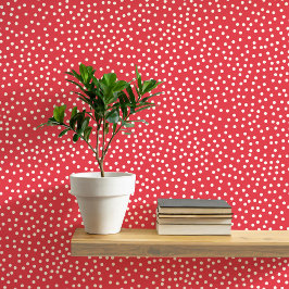 Polka Dots and Spots Cream on Red Tapete