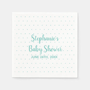 Polka Dots Aquamarin Blue White Boy Girl Babydusch Serviette