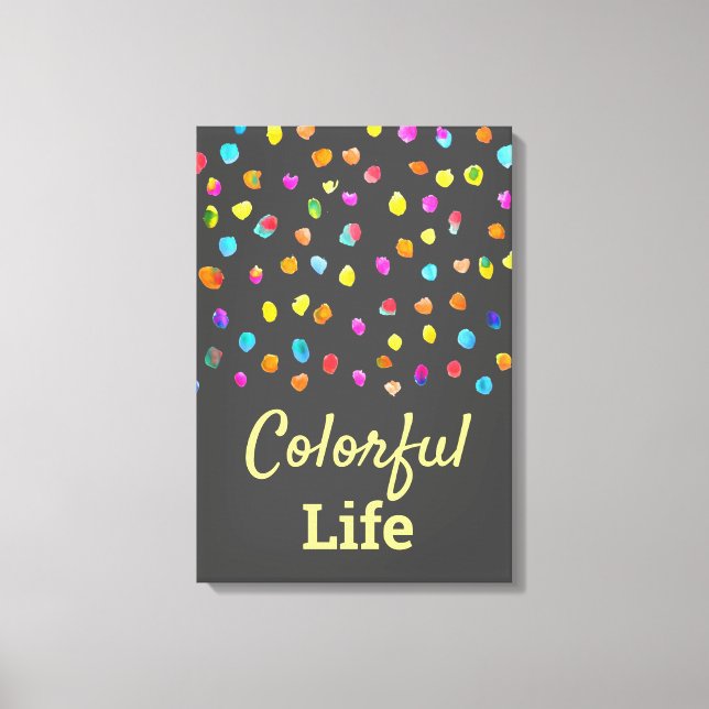 Polka dots Aquarell boho Pop Art Leinwanddruck (Vorderseite)