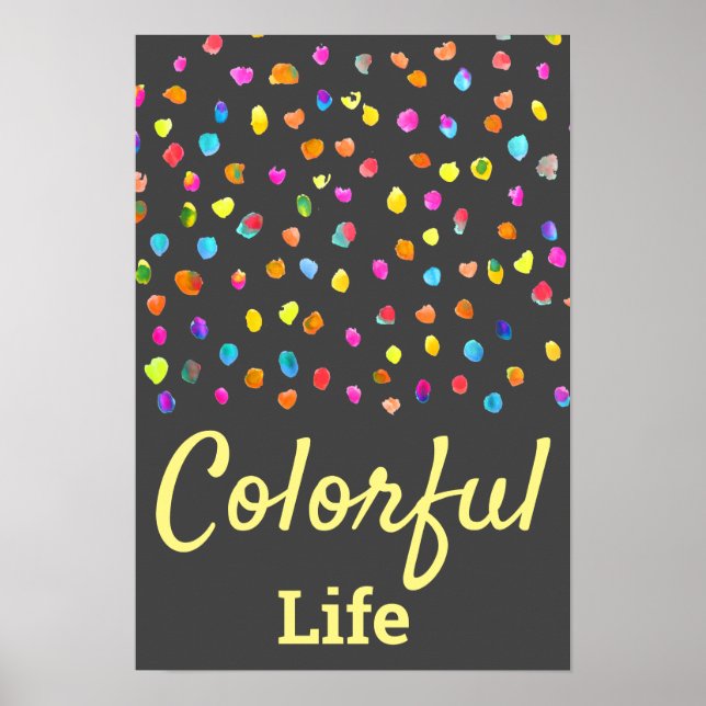 Polka dots Aquarell boho Pop Art Poster (Vorne)