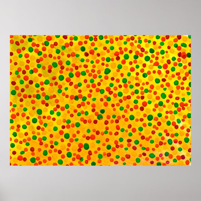 Polka dots Aquarellmuster Poster (Vorne)