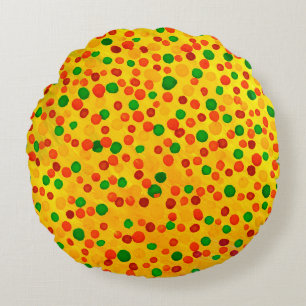 Polka dots Aquarellmuster Rundes Kissen