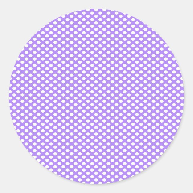 Polka Dots auf Lila Runder Aufkleber (Vorderseite)