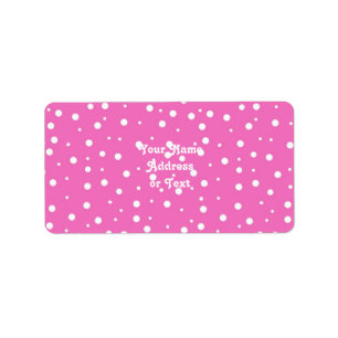 Polka Dots auf rosa Hintergrund Adressaufkleber