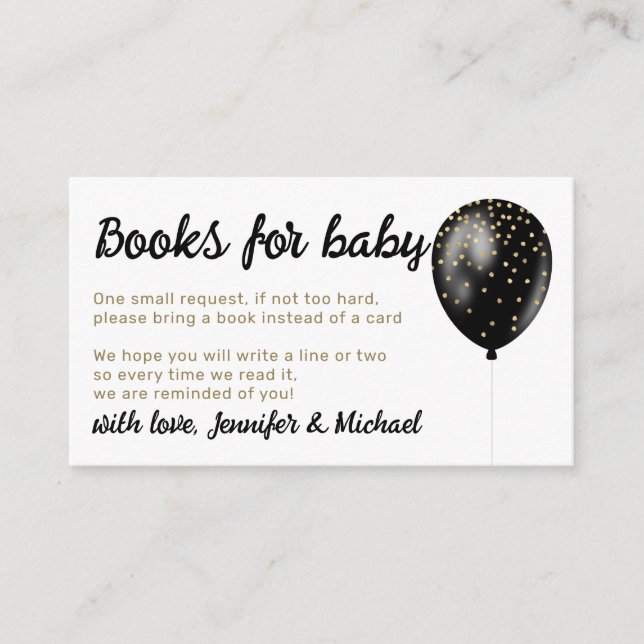 Polka Dots Balloon Glitzern Party Books for Baby Begleitkarte (Vorderseite)