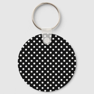 Polka Dots Black and White Schlüsselanhänger & Lan