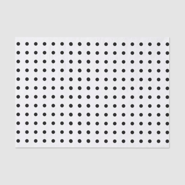 Polka Dots Black & White Transparente Gewebepapier Seidenpapier (Vorderseite)