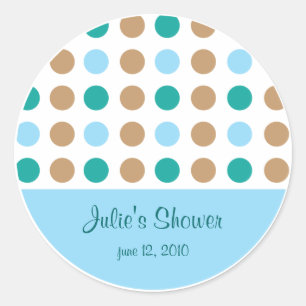 Polka Dots Blue Favor Beutel Etikett Aufkleber