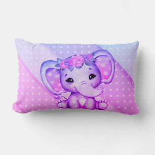 Polka-dots Blumenkronenlephant Druckkissen Lendenkissen