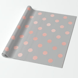 Polka Dots Blush Rose Peach Gray Minimal Elegante Geschenkpapier