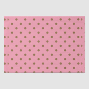 Polka Dots Brown auf rosa Seidenpapier