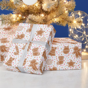 Polka Dots Brown und White Holiday Weihnachten Geschenkpapier