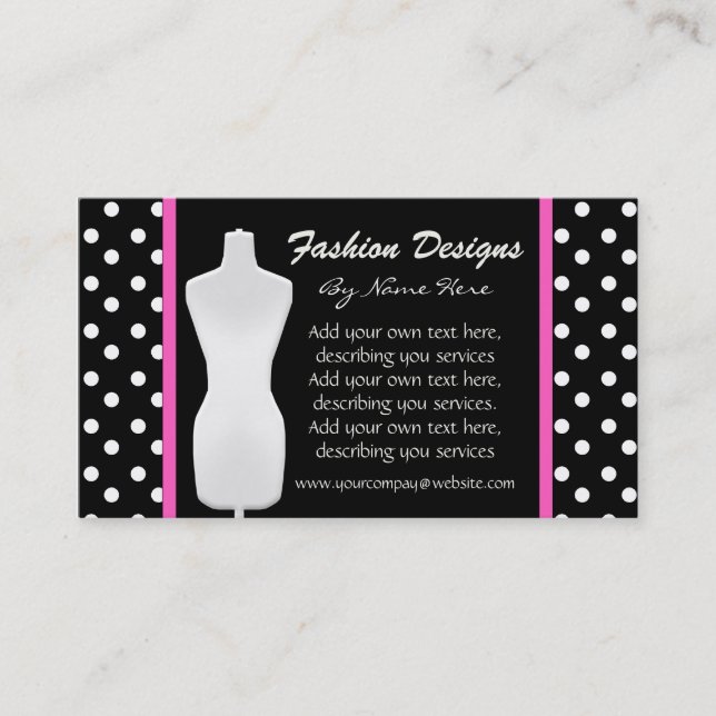 Polka Dots Business Card Visitenkarte (Vorderseite)