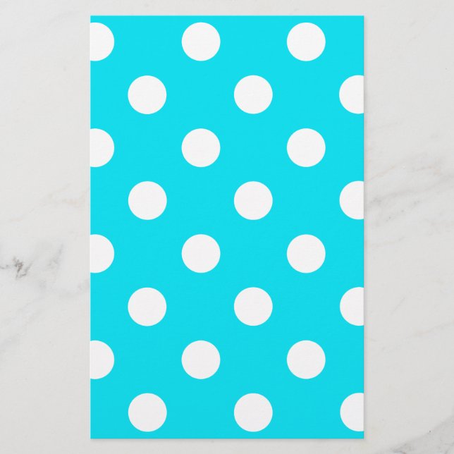 Polka dots cyan hex code 00E3F4 Briefpapier (Vorderseite)