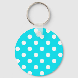 Polka dots cyan hex code 00E3F4 Schlüsselanhänger