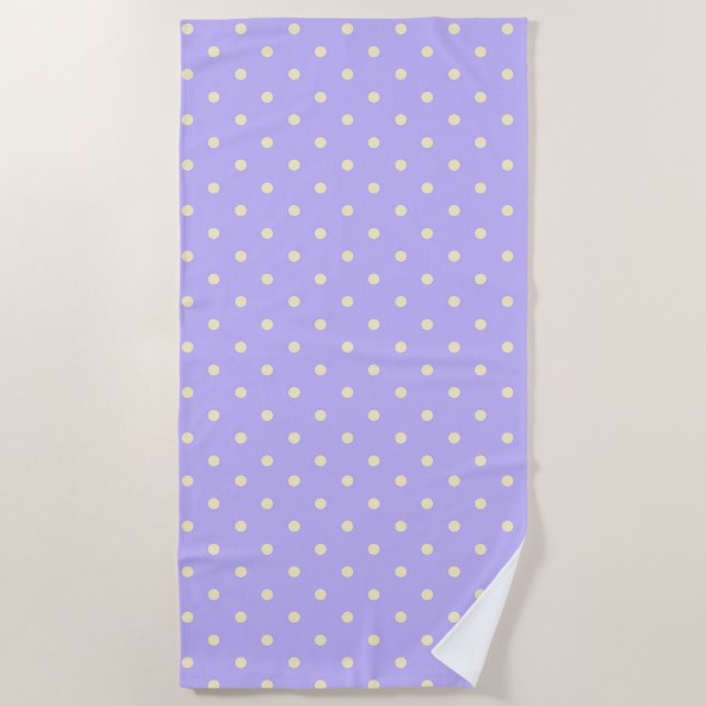 Polka dots & dots Lavendel und gelb Strandtuch (Vorderseite)