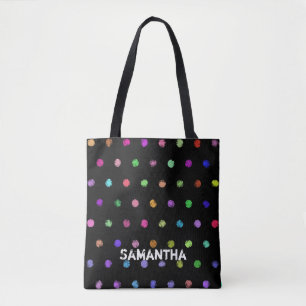 Polka Dots farbige Grunge 1 + Ihr Rücken. Tasche