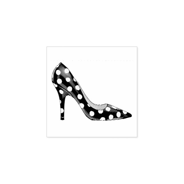 Polka Dots Fashion Stiletto Shoes Gummistempel (Prägung)