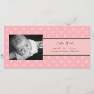 Polka Dots Foto Card Geburtsankündigung Ankündigung