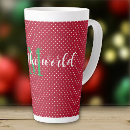 Polka Dots, Freude an der Welt, Red 17oz Latte Tas Milchtasse