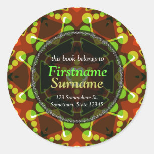 Polka Dots Geometric Star Buchzeichen Sticker